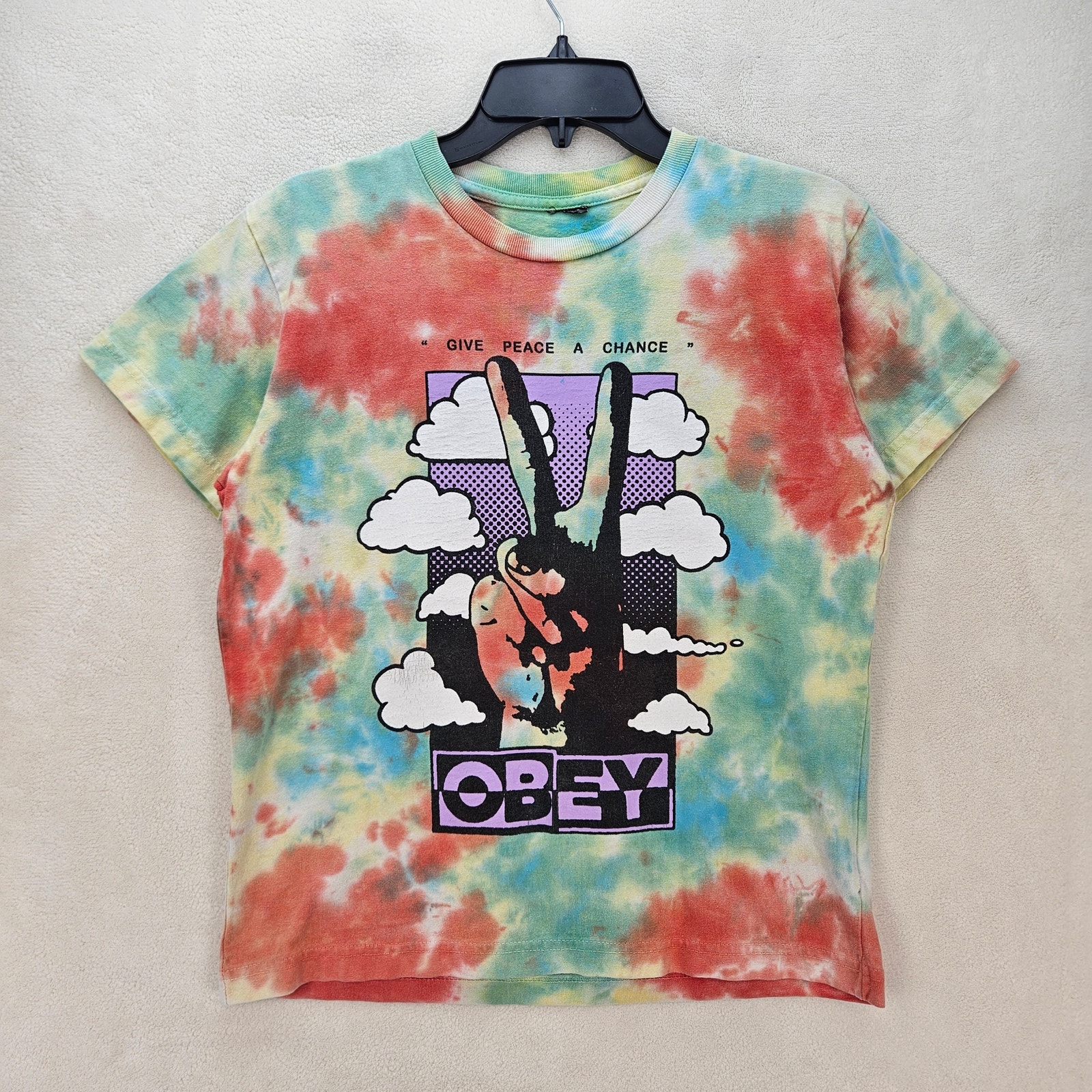 Obey Size Xxs Tie Dye Tshirt Give Peace A Chance Peace Sign